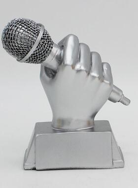 金话筒好声音唱歌比赛奖杯音乐主持演讲大赛纪念品 树脂工艺品