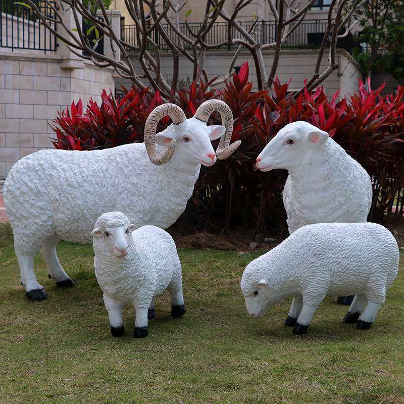 仿真动物绵羊户外道具景观玻璃钢雕塑假羊模型草地花园装饰大摆件,淘宝优惠券,粉丝福利购,淘宝优惠卷