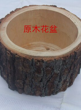 现货速发复古田园风原木树皮铁皮树桩花盆创意花器花瓶 个性 多肉