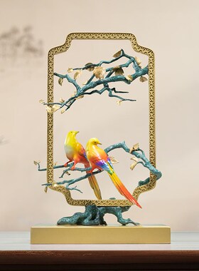 速发铜 喜上关梢黄铜摆件客礼玄眉装饰品乔迁结婚礼物喜庆