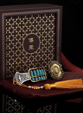 速发精美黄铜人生如意手把件随身携带白铜压意文玩解创玩件把挂手