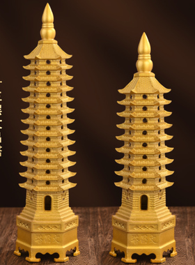 速发九层十三层纯层文昌塔铜摆件铜1层办公饰书房客厅装室工艺品