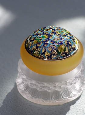 速发古法琉璃圆形形层莲花双底座莲台可安放居像摆件香炉佛家使用