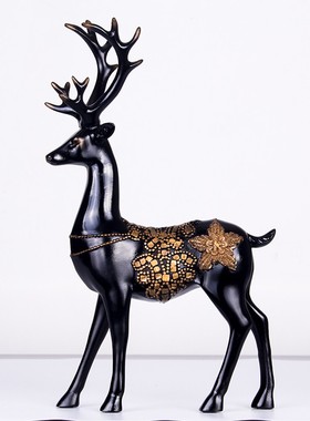 创意家居饰品招财鹿摆件客厅电视柜酒柜玄关摆设软装饰品结婚礼物
