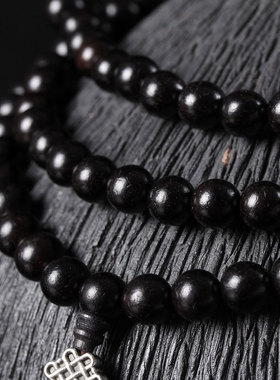 天然非洲黑檀紫光檀108颗手链男女款佛珠手串念珠