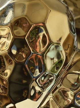 现代简约金银色陶瓷几何爱心抽象摆件客厅家居氛围感艺术软装饰品