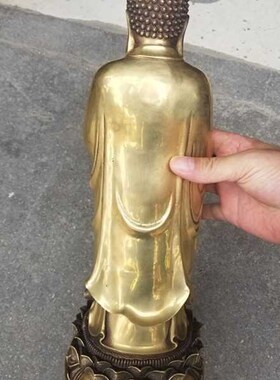 极速新纯铜南无阿弥陀佛像接引佛摆件家居供奉属猪属狗本命佛摆设