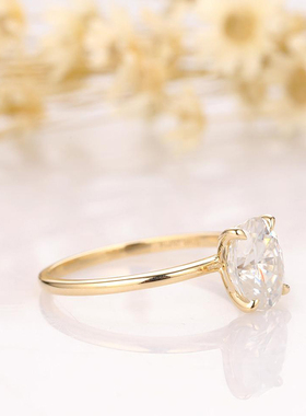 极速CxsJeremy 14K 585 Yellow Gold 1CT-2CT Moissanite Engagem