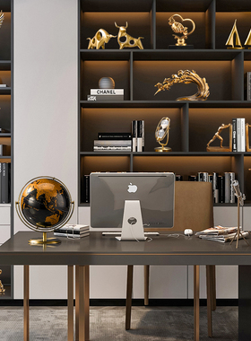 轻奢高端大气商务摆件现代高档老板领导办公室书柜展示酒柜装饰品