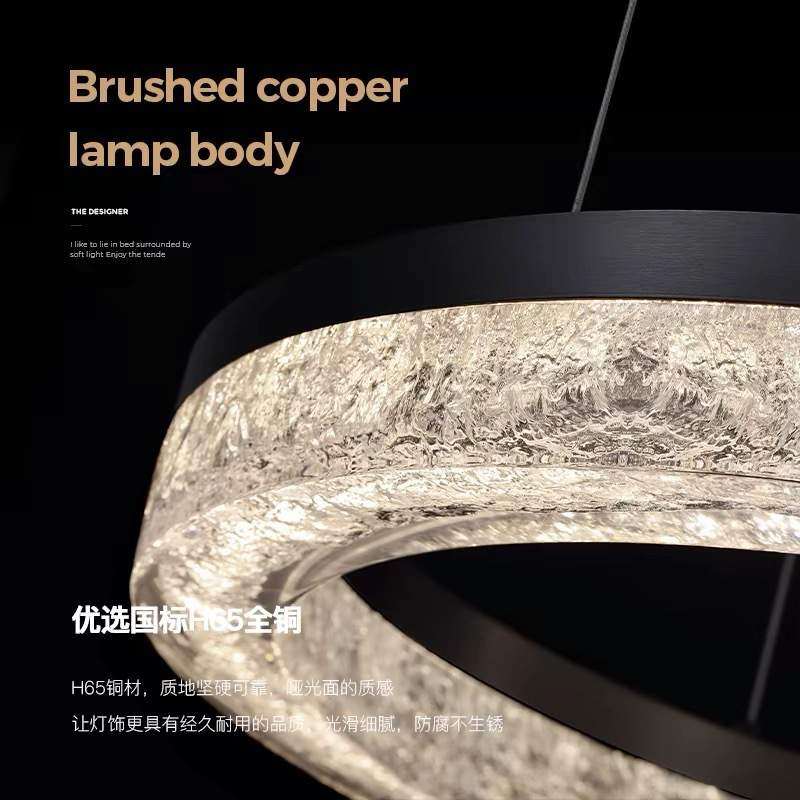 意式客厅吊灯大厅主灯全光谱家用轻奢高级感全铜创意圆环灯智能,淘宝优惠券,粉丝福利购,淘宝优惠卷