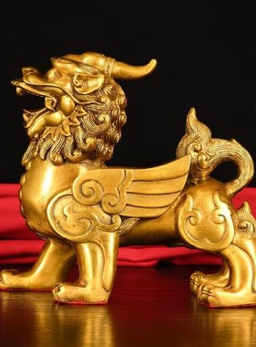 全铜貔貅公母h一对摆件客厅玄关装品饰办公室工艺品皮休中式送礼