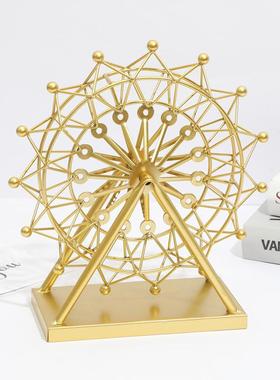 新款铁艺摩天轮模型摆件创意金属工艺品欧式酒柜书房装饰品