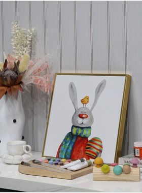 样板间售楼处儿童房p书桌颜料笔装饰画摆件女孩房装饰品组合