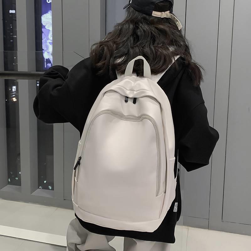 新款大容量PU女生书包女大学生高级感旅行背包2024电脑包双肩包皮