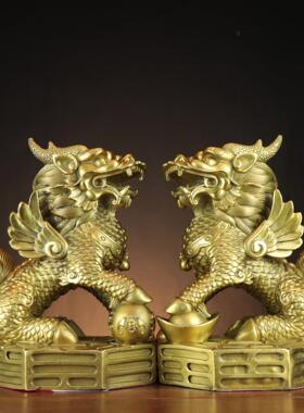 杨铜铜财富麒麟摆麒麟件八卦财福记麒卦麟铜八器麒麟