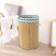 Cross-border bamboo foldable storage basket woven dirty clothes toy storage bucket dustproof and thickened storage basket