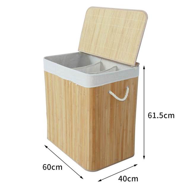 Cross-border bamboo foldable storage basket woven dirty clothes toy storage bucket dustproof and thickened storage basket