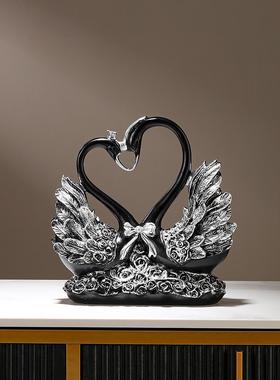 创意轻奢高档红酒架黑天鹅摆件高端餐桌边酒柜摆红酒瓶架子装饰品