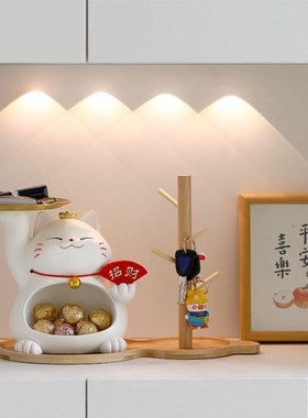 速发招财猫摆件生意兴隆家里装饰入玄居入宅新关品户门放收纳摆设