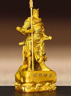 速发纯铜关公摆件武圣关羽立刀关二爷神像铜关店铺武财神家像用圣