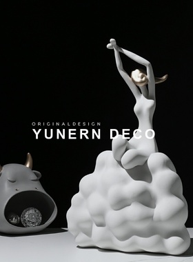 速发轻奢家居客厅艺术人处软塑工艺品摆件售楼物样板房间雕装饰品