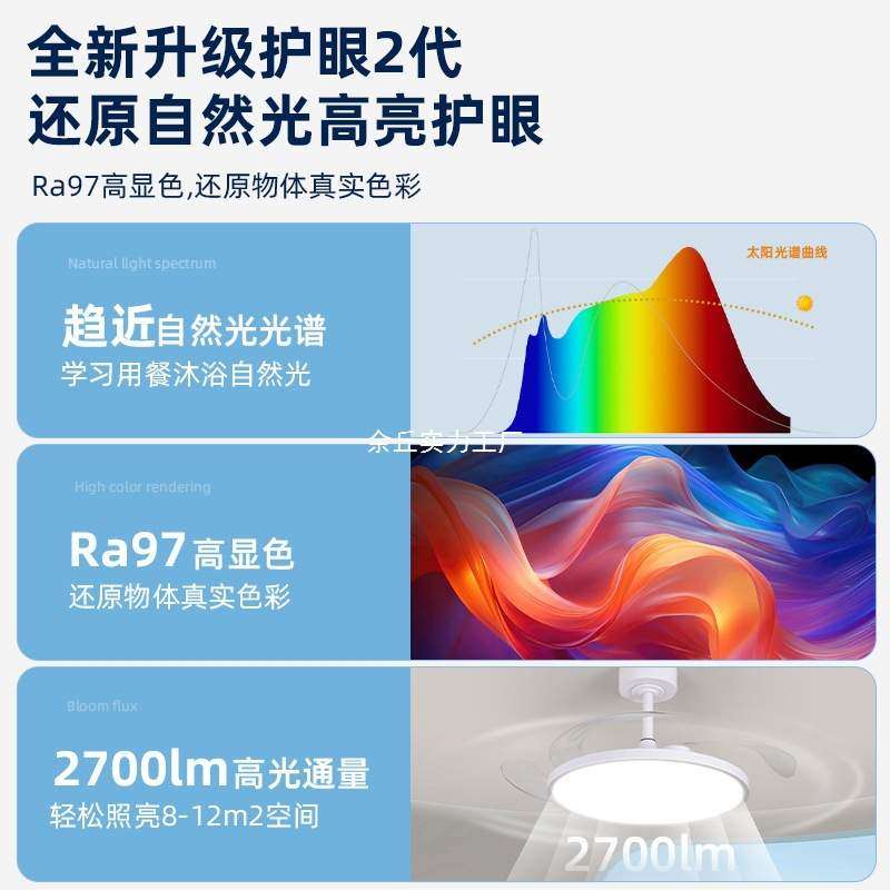 护眼风扇灯现代简约卧室餐厅一体吊扇灯隐形静音中山客厅电扇灯,淘宝优惠券,粉丝福利购,淘宝优惠卷