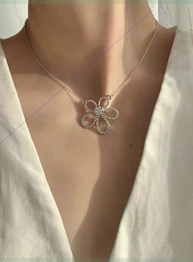 好货Ory five petal flower necklace big flower sunflower clav