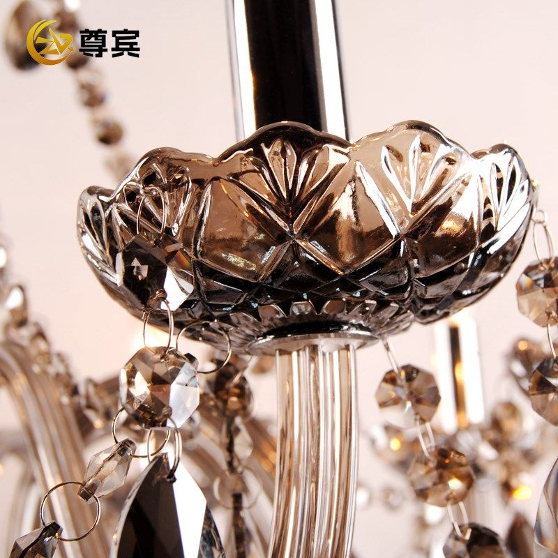 欧式烟灰色餐厅复古卧室水晶灯黑色大气客厅灯美容院KTV工程吊灯,淘宝优惠券,粉丝福利购,淘宝优惠卷