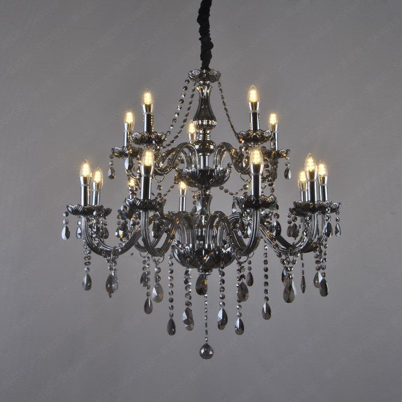 欧式烟灰色餐厅复古卧室水晶灯黑色大气客厅灯美容院KTV工程吊灯,淘宝优惠券,粉丝福利购,淘宝优惠卷