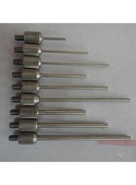 M2.5百分表针千分表尖测头锥形测针加长侧头测杆圆盘圆柱平测头