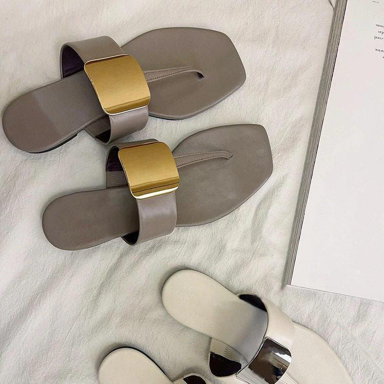 一字拖鞋女外穿2025夏新款法式平底小众休闲沙滩仙女风罗马凉拖鞋,淘宝优惠券,粉丝福利购,淘宝优惠卷