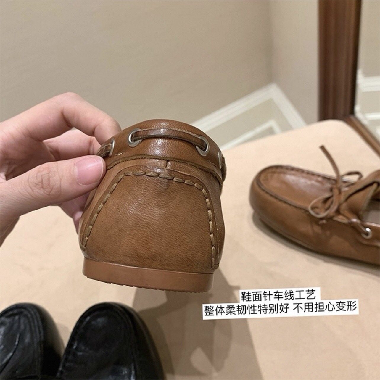 羊皮版2026早春新款乐福鞋女棕色平底豆豆鞋英伦风软底不累脚单鞋,淘宝优惠券,粉丝福利购,淘宝优惠卷