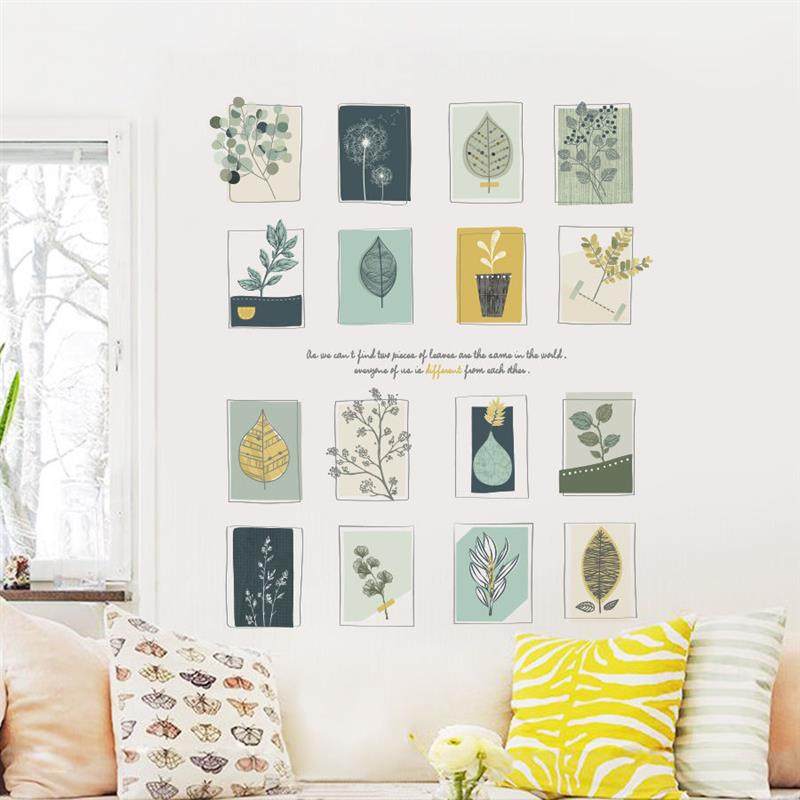 植物相框贴纸自粘少女ins墙贴简易墙面装饰画卧室客厅背景墙贴画,淘宝优惠券,粉丝福利购,淘宝优惠卷