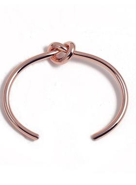 手镯打结女结手环开口18k简约金情人镀设计绳结黄铜knot/celi感c