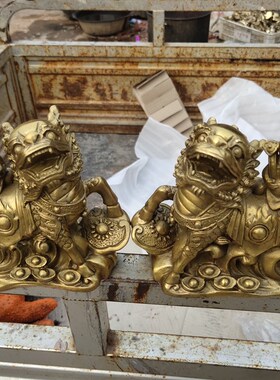 纯铜祥云送子麒U麟  摆件