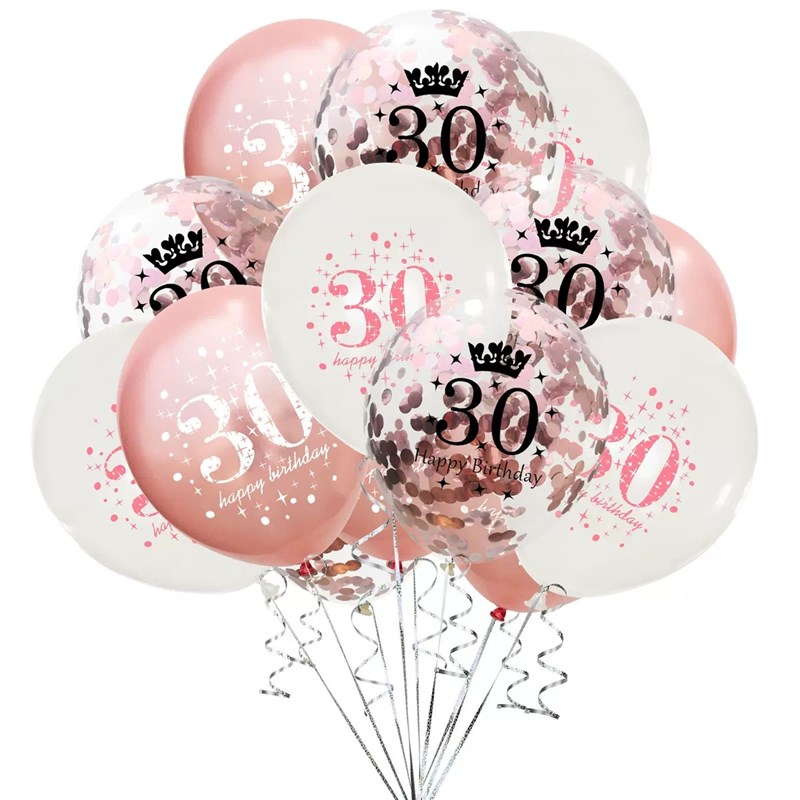 推荐Pink Rose Gold Birthday Decoration Balloons Happy Birthd - 图1