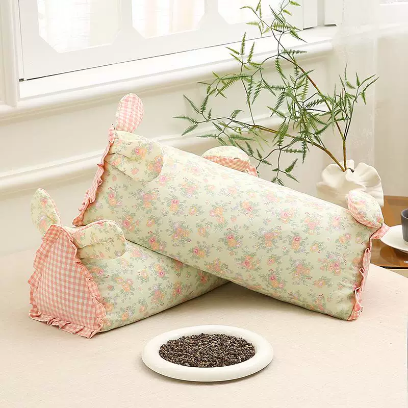 Cotton double-layer detachable fresh handheld pillow, with neck protection