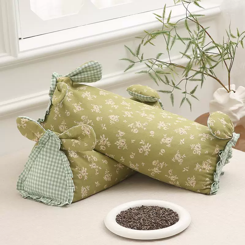 Cotton double-layer detachable fresh handheld pillow, with neck protection