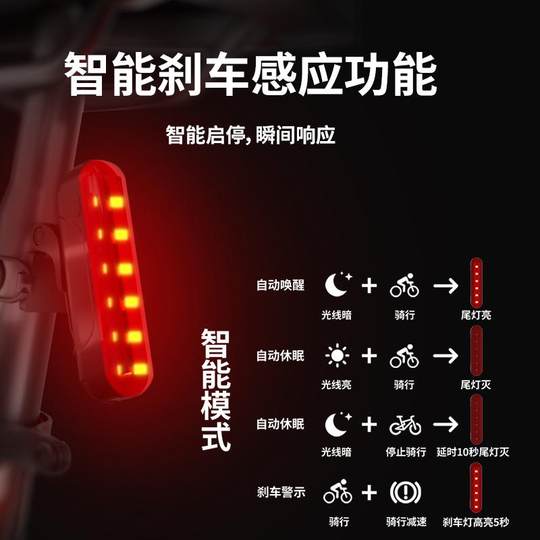 Veltuno night riding smart sensor tail light with long battery life