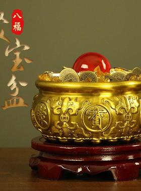 厂家纯铜八福聚宝盆摆件家用客厅玄关店铺装饰工艺品开业礼品