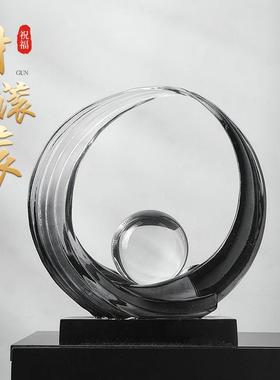 财源滚滚乔迁新居礼物轻奢艺术客厅酒柜办公室装饰摆件高级感小众