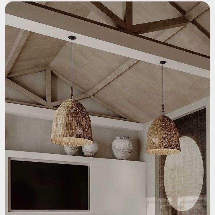 侘寂风藤编餐厅茶室吊灯复古日式家装书房客厅禅意民宿吧台床头灯,淘宝优惠券,粉丝福利购,淘宝优惠卷