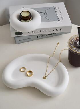 北欧ins风几何置物盘 家居装饰盘首饰收纳静物桌面小摆件石膏托盘