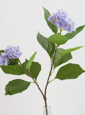 仿真2叉绣球花手感花胶片枝落地盆栽插花造景装饰假花材仿真花