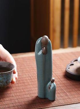 禅意哥窑无相佛摆件创意简约中式家居客厅书房茶桌面鱼缸造景