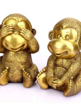 厚德居 铜猴摆件四不猴家居装饰品客厅猴摆设生肖猴子摆件