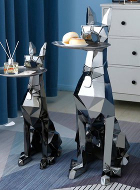 客厅落地狗大摆件托盘电镀轻奢高档电视柜装饰品乔迁新居开业礼物