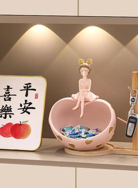可爱创意泡泡女孩纸巾盒玄关钥匙收纳摆件桌面客厅酒柜家居装饰品