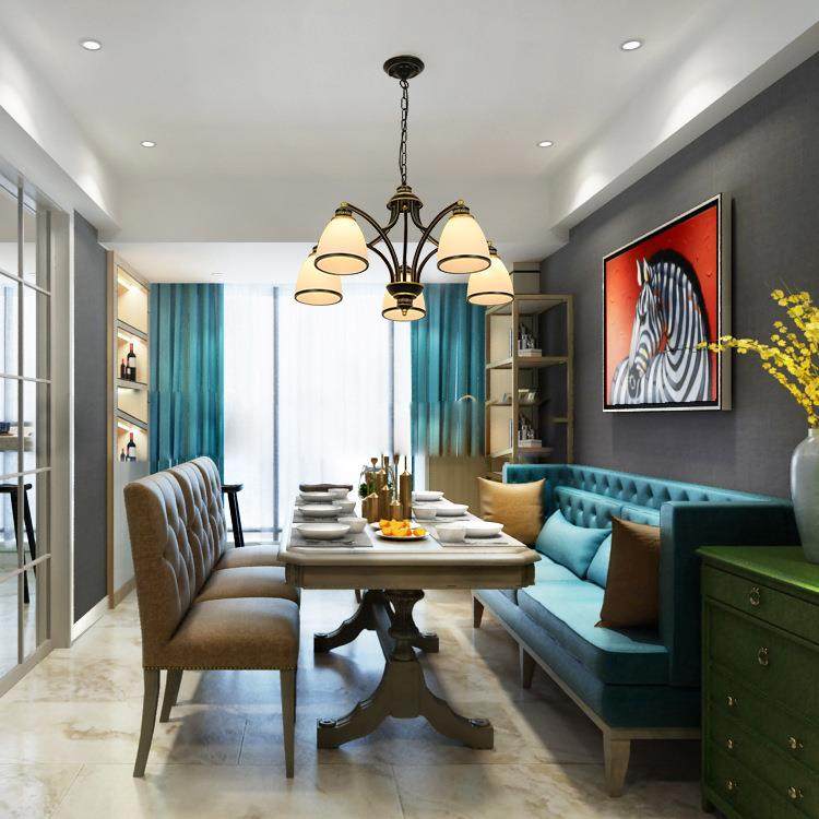 欧式吊灯美式乡村复古吊灯饰铁艺玻璃客厅灯卧室灯具餐厅酒店,淘宝优惠券,粉丝福利购,淘宝优惠卷