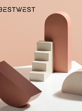 博西家居现代几何立方体树脂摆件ins风家居玄关软装橱窗装饰品